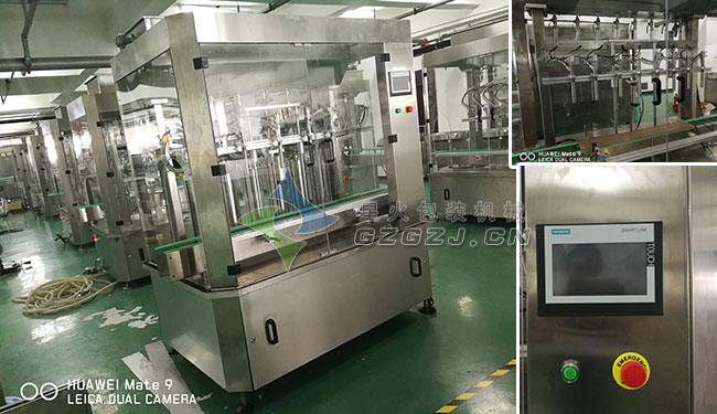 全自動柴油尾氣凈化液灌裝機車間內實拍及細節